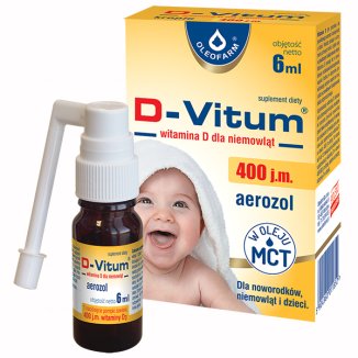 D-Vitum 400 j.m., witamina D dla niemowląt, aerozol, 6 ml - zdjęcie produktu