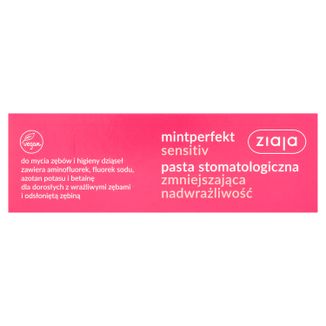 Ziaja Mintperfekt Sensitiv, pasta stomatologiczna do zębów, zmniejszająca nadwrażliwość, 75 ml - zdjęcie produktu