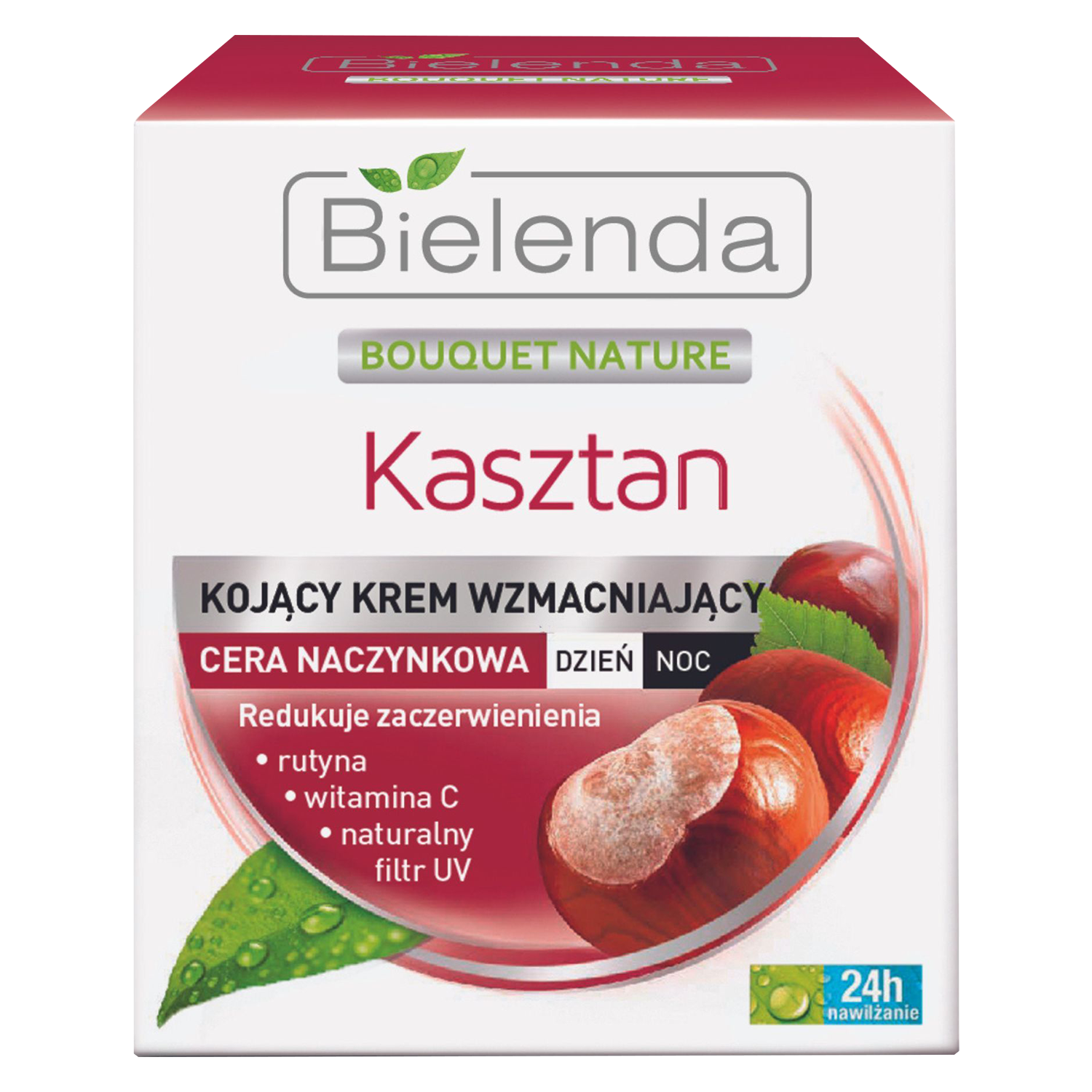 Nieznana Bielenda Kasztan, krem kojący wzmacniający na dzień i na noc, cera naczynkowa, 50 ml