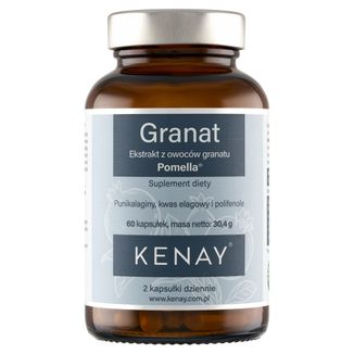 Kenay, Pomella, ekstrakty z owoców granatu, 60 kapsułek - zdjęcie produktu