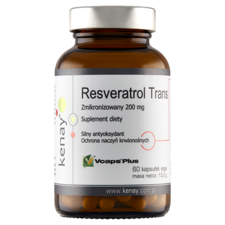 Kenay Resveratrol Trans Zmikronizowany 200 mg, 60 kapsułek vege - zdjęcie produktu