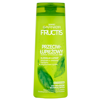 Garnier Fructis, przeciwłupieżowy szampon wzmacniający 2w1 do włosów normalnych, 400 ml - zdjęcie produktu