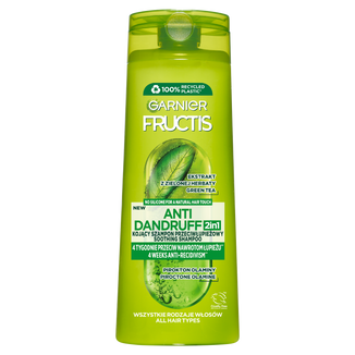 Garnier Fructis, przeciwłupieżowy szampon wzmacniający 2w1 do włosów normalnych, 400 ml - zdjęcie produktu