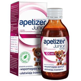 Apetizer Junior, syrop dla dzieci powyżej 3 roku, smak malinowo-porzeczkowy, 100 ml - zdjęcie produktu