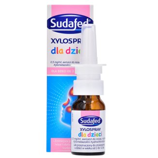 Sudafed XyloSpray dla dzieci 0,5 mg/ ml, aerozol do nosa, 2-12 lat, 10 ml - zdjęcie produktu