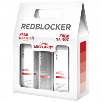 Zestaw Redblocker, krem do skóry naczynkowej, na dzień, 50 ml + krem na noc, 50 ml + płyn micelarny, 200 ml - zdjęcie produktu