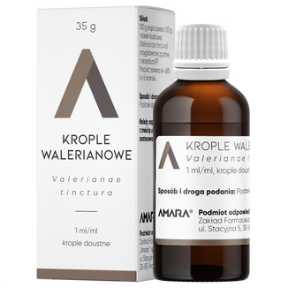 Krople walerianowe 1 ml/ ml, krople doustne, 35 g USZKODZONE OPAKOWANIE - zdjęcie produktu
