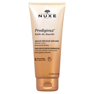 Nuxe Prodigieux, olejek pod prysznic ze złotymi drobinkami, 200 ml USZKODZONE OPAKOWANIE - zdjęcie produktu