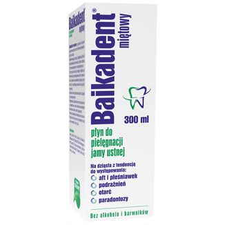 Baikadent, miętowy płyn do pielęgnacji jamy ustnej, 300 ml - zdjęcie produktu