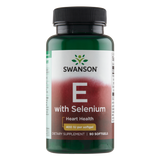 Swanson E with Selenium, witamina E i selen, 90 kapsułek - miniaturka zdjęcia produktu