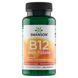 Swanson B-12 with Folate, witamina B12 i kwas foliowy, smak truskawkowy, 250 tabletek do ssania - miniaturka zdjęcia produktu