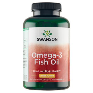 Swanson Omega-3 Fish Oil, smak cytrynowy, 150 kapsułek żelowych - zdjęcie produktu