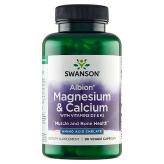 Swanson Albion Magnesium & Calcium, chelat magnezu i wapnia, 90 kapsułek - zdjęcie produktu