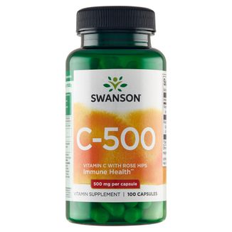 Swanson C, witamina C 500 mg z dziką różą, 100 kapsułek - zdjęcie produktu