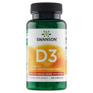 Swanson D3, witamina D 1000 IU, 250 kapsułek - zdjęcie produktu