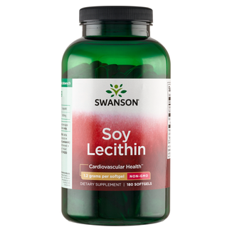 Swanson Soy Lecithin, lecytyna, 180 kapsułek żelowych - zdjęcie produktu