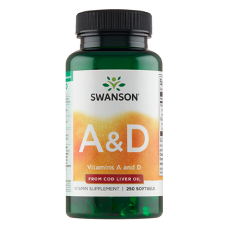 Swanson A & D, witamina A 500 µg + D 400 IU, 250 kapsułek żelowych - zdjęcie produktu
