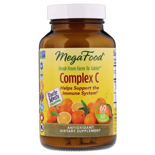 Mega Food, Complex C, organiczny kompleks witaminy C z pomarańczy, 60 tabletek - zdjęcie produktu