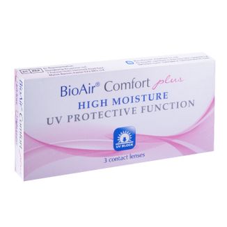 BioAir Comfort Plus, soczewki kontaktowe, 30-dniowe, -1,50, 3 sztuki USZKODZONE OPAKOWANIE - zdjęcie produktu