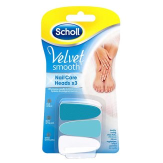 Scholl Velvet Smooth, wymienne nasadki do elektronicznego systemu do pielęgnacji paznokci, 3 sztuki - zdjęcie produktu