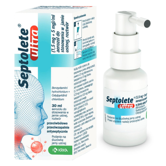 Septolete Ultra (1,5 mg + 5 mg)/ml, aerozol do stosowania w jamie ustnej, roztwór, 30 ml - zdjęcie produktu