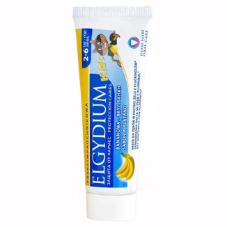 Elgydium Kids, przeciwpróchnicowa pasta do zębów dla dzieci 2-6 lat, bananowa, 50 ml - zdjęcie produktu