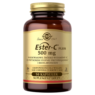 Solgar Ester C-Plus 500 mg witaminy C, 50 kapsułek - zdjęcie produktu