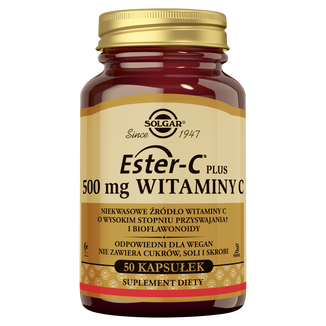Solgar Ester C-Plus 500 mg witaminy C, 50 kapsułek - zdjęcie produktu