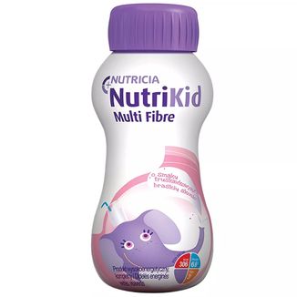 NutriKid Multi Fibre, preparat odżywczy dla dzieci powyżej 1 roku, smak truskawkowy, 200 ml USZKODZONE OPAKOWANIE - zdjęcie produktu