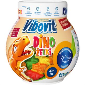Vibovit Dino Żelki, powyżej 4 lat, smak owocowy, 50 sztuk - zdjęcie produktu