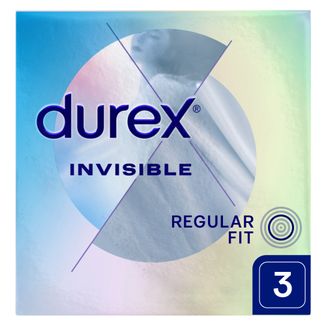Durex Invisible, prezerwatywy supercienkie, 3 sztuki - zdjęcie produktu