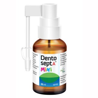 Dentosept A Mini spray, ulga na afty, pleśniawki i bolesne ząbkowanie, smak malinowy, 30 ml - 2 Dentosept A Mini spray, ulga na afty, pleśniawki i bolesne ząbkowanie, smak malinowy, 30 ml - 2 - zdjęcie produktu