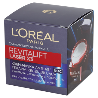 L’Oreal Revitalift Laser X3, krem-maska Anti-age na noc 40+, 50 ml - zdjęcie produktu