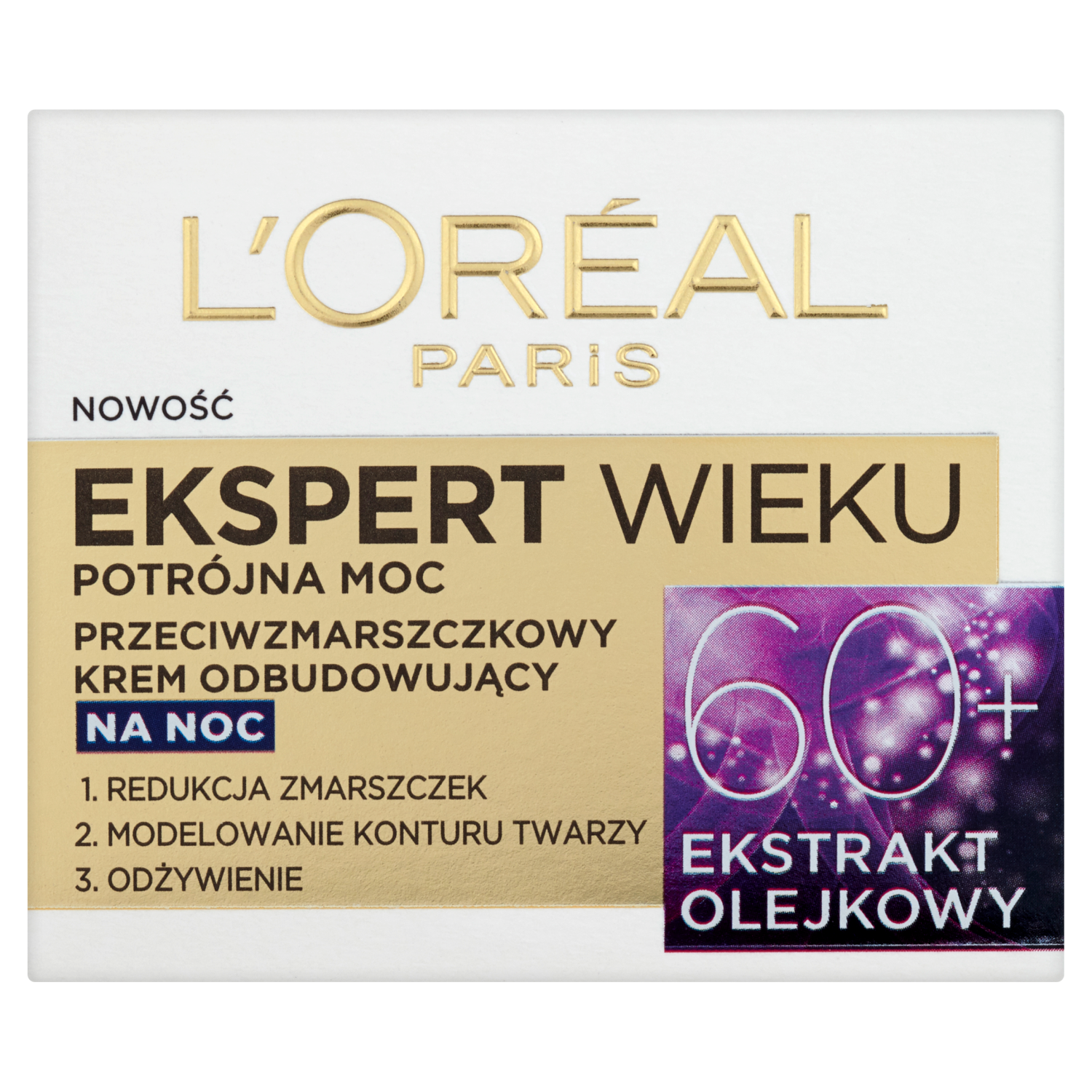 L'Oreal Paris L’Oreal Ekspert wieku 60+, krem przeciwzmarszczkowy odbudowujący na noc, 50 ml