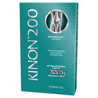 Kinon 200, witamina K2-MK7 z natto 200 μg, 30 tabletek - zdjęcie produktu