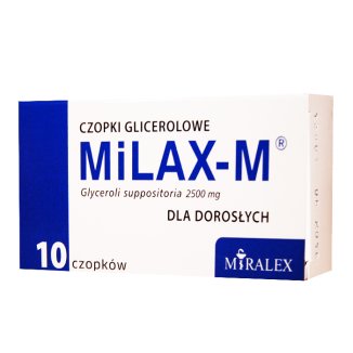Milax-M 2500 mg, czopki glicerolowe dla dorosłych, 10 sztuk - zdjęcie produktu