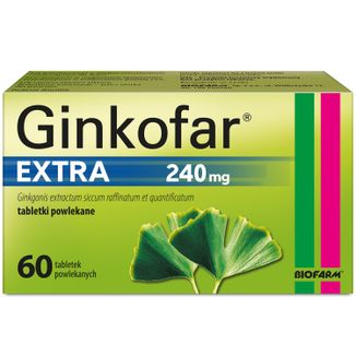 Ginkofar Extra 240 mg, 60 tabletek powlekanych - zdjęcie produktu
