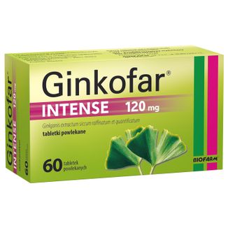 Ginkofar Intense 120 mg, 60 tabletek powlekanych - zdjęcie produktu