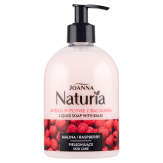 Joanna Naturia, mydło w płynie z balsamem, pielęgnujące, malina, 500 ml USZKODZONE OPAKOWANIE - zdjęcie produktu