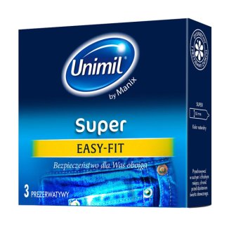 Unimil Super Easy-Fit, prezerwatywy klasyczne, 3 sztuki - zdjęcie produktu