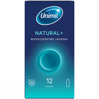 Unimil Natural+, prezerwatywy klasyczne, 12 sztuk - zdjęcie produktu
