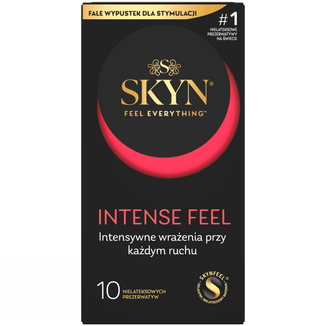 Unimil Skyn Intense Feel, prezerwatywy nielateksowe z wypustkami, 10 sztuk - zdjęcie produktu