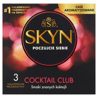 Unimil Skyn Cocktail Club, nielateksowe prezerwatywy aromatyzowane, 3 sztuki - zdjęcie produktu