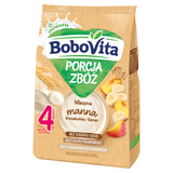 BoboVita Porcja Zbóż Kaszka manna, brzoskwinia-banan, mleczna, bez dodatku cukru, po 4 miesiącu, 210 g - miniaturka zdjęcia produktu