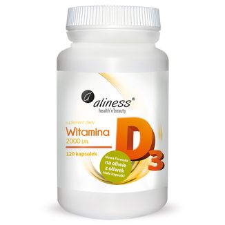 Aliness Witamina D3 2000 j.m., 120 kapsułek - zdjęcie produktu