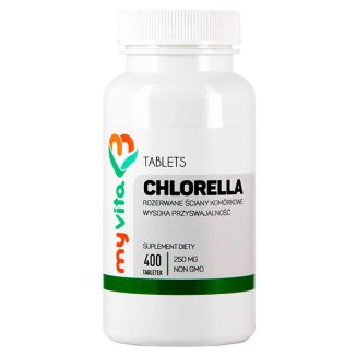 MyVita Chlorella, rozerwane ściany komórkowe, 400 tabletek - zdjęcie produktu