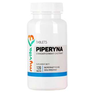 MyVita Piperyna standaryzowany ekstrakt, 120 tabletek - zdjęcie produktu