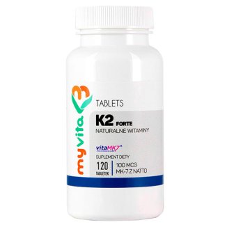 MyVita K2 Forte, witamina K2 MK-7 z natto 100 µg, 120 tabletek  - zdjęcie produktu