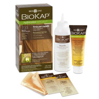 Biokap Nutricolor Delicato+, farba koloryzująca do włosów, 7.33+ pozłacany blond, 140 ml - zdjęcie produktu