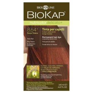 Biokap Nutricolor Delicato+, farba koloryzująca do włosów, 8.64+ tycjanowska czerwień, 140 ml - zdjęcie produktu